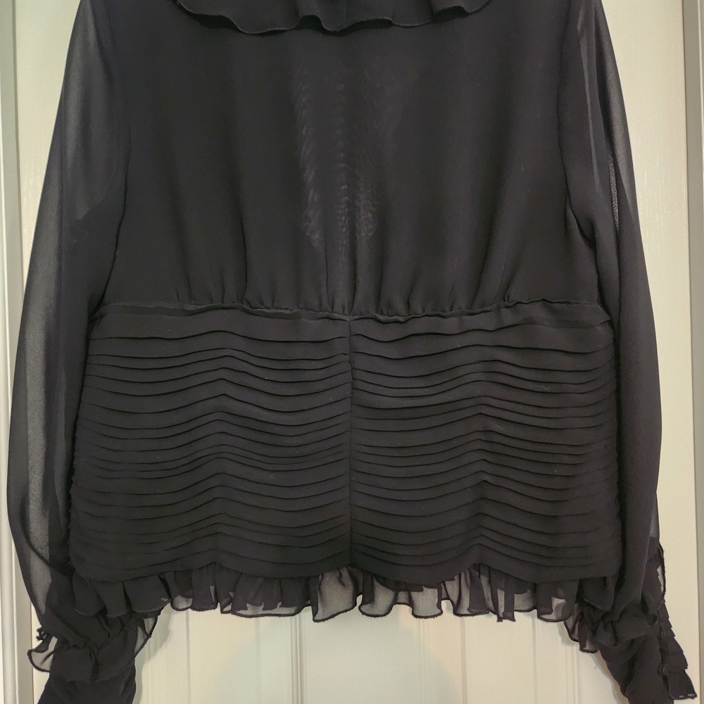 Samuel Dong Black Ruffled Blouse - Picture 6 of 8